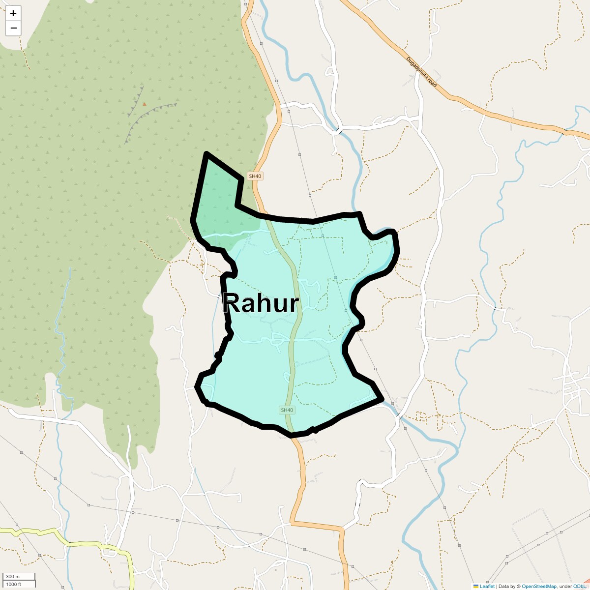 Location Map of Rahur, Thane