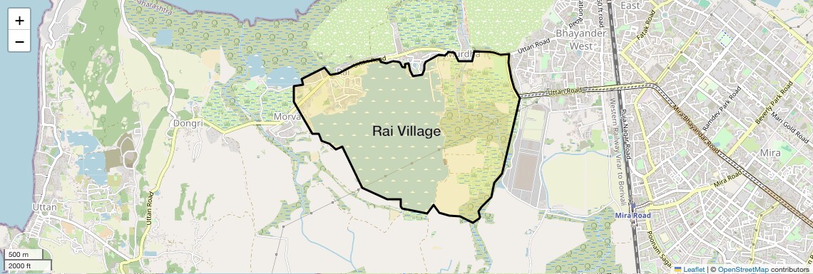 Location Map of Rai Village, Thane