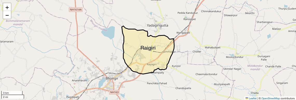 Location Map of Raigiri, Hyderabad