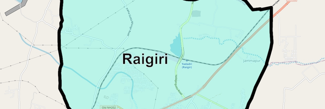 Location Map of Raigiri, Hyderabad