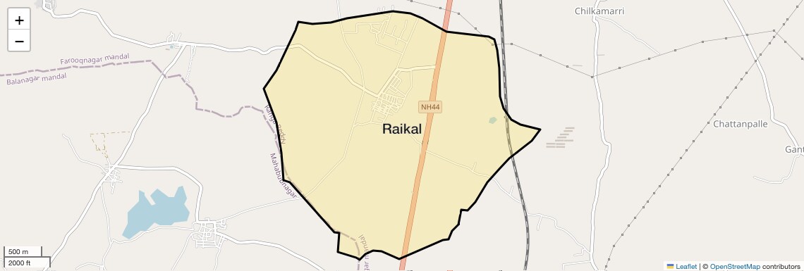 Location Map of Raikal, Hyderabad