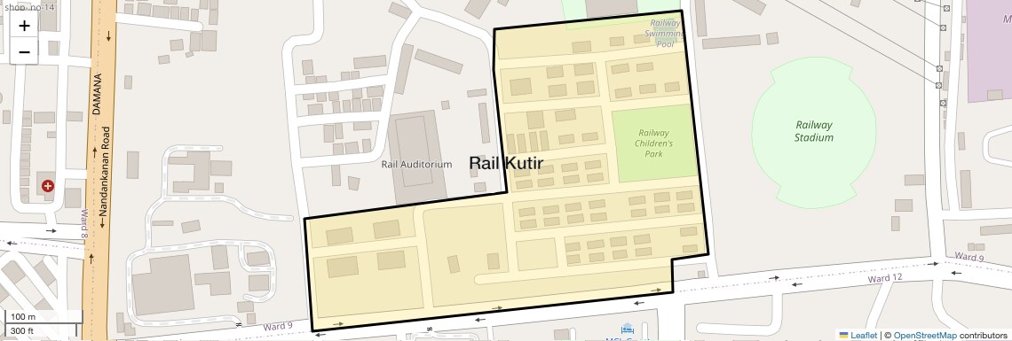 Location Map of Rail Kutir, Bhubaneswar