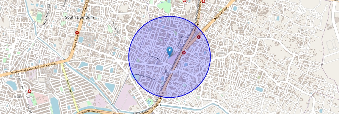 Location Map of Rail Pukur, Kolkata