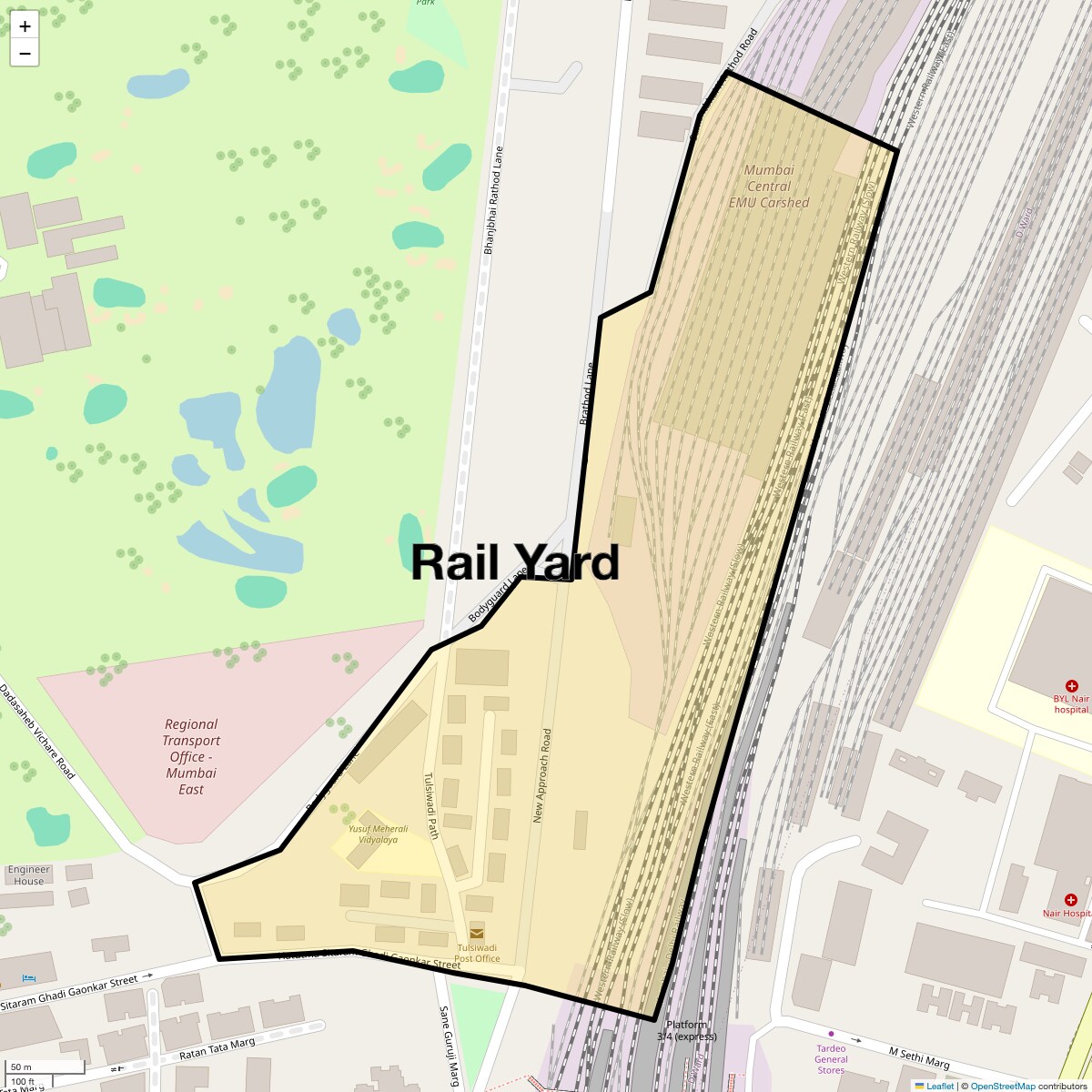 Location Map of Rail Yard, Mumbai