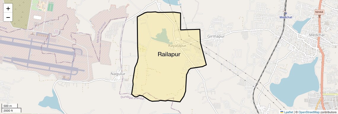 Location Map of Railapur, Hyderabad