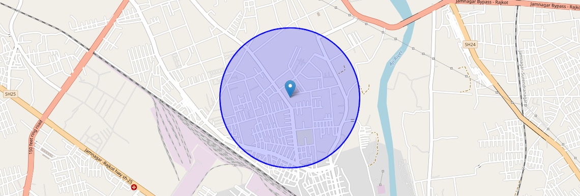 Location Map of Railnagar, Rajkot