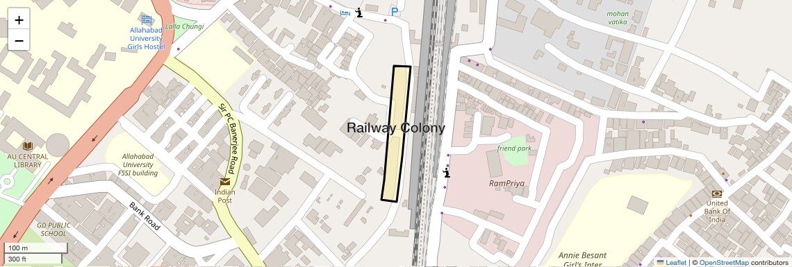 Location Map of Railway Colony, Allahabad