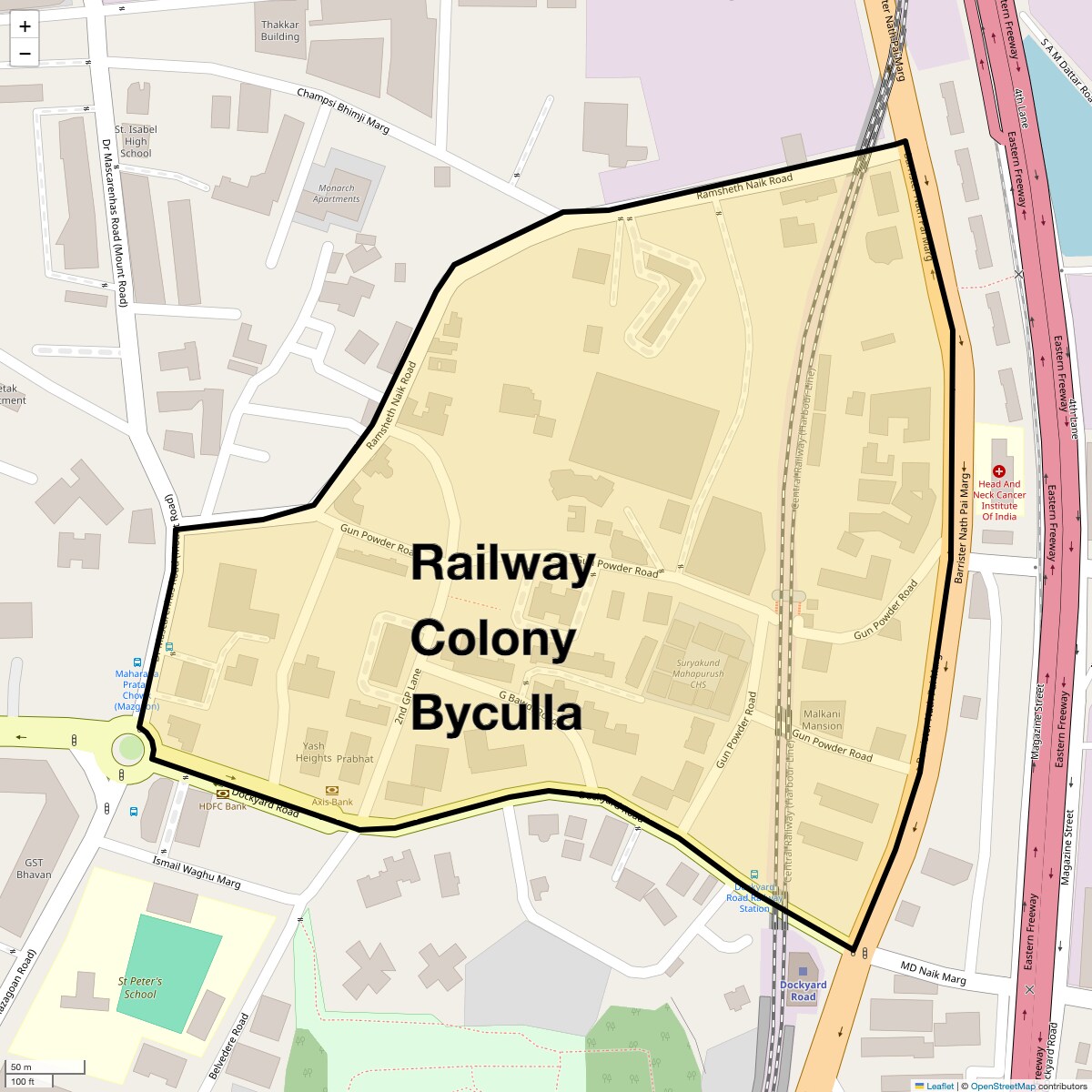 Check Time Travel of Railway Colony Byculla, Mumbai