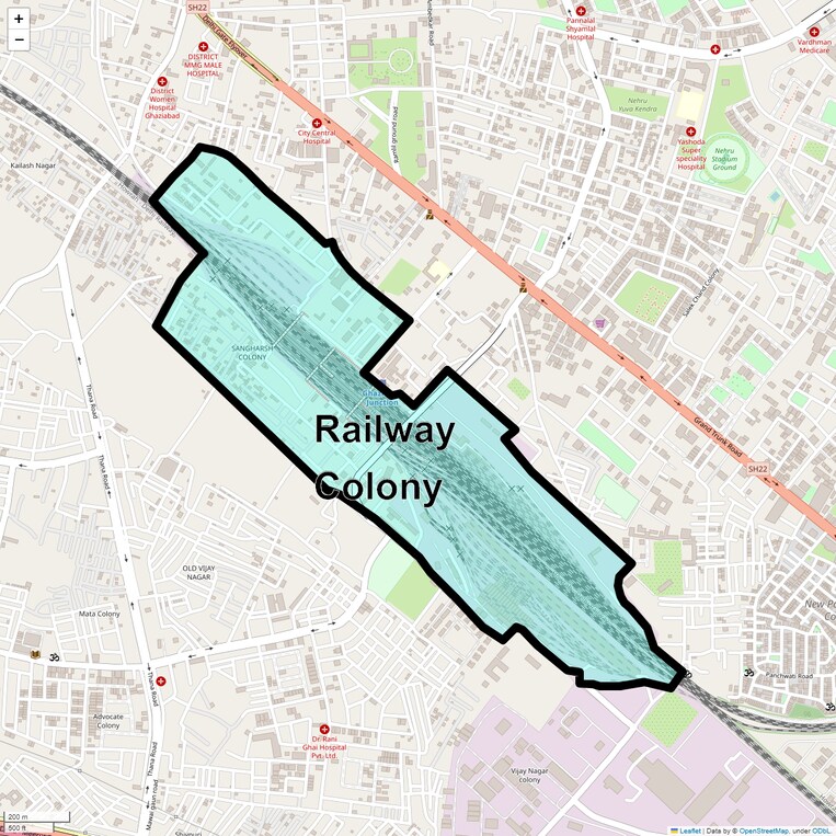 Location Map of Railway Colony