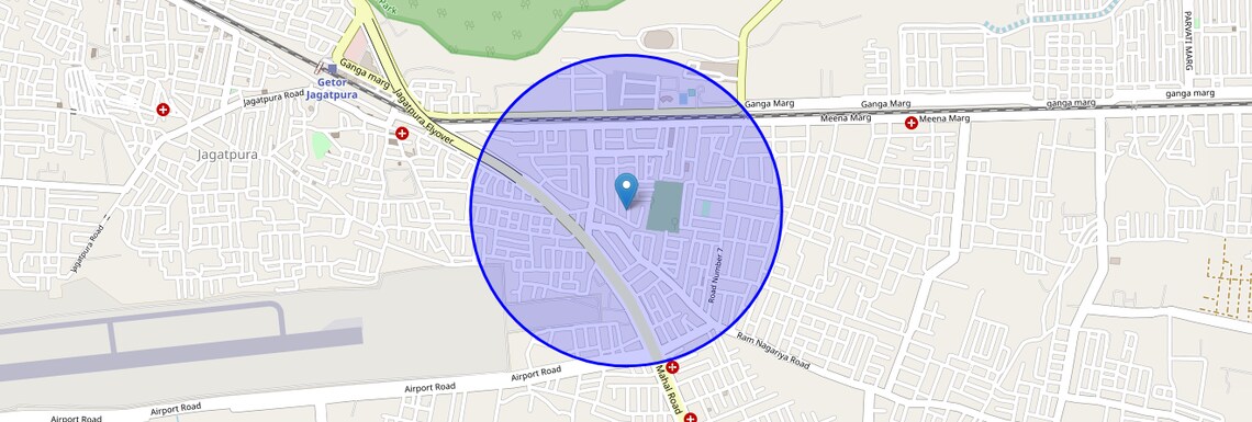 Location Map of Railway Colony, Jaipur