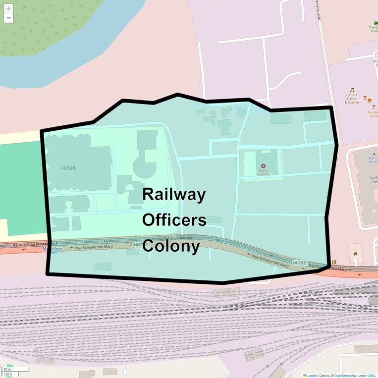 Location Map of Railway Officers Colony
