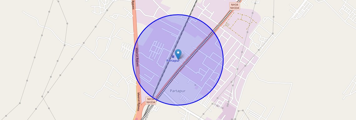 Location Map of Railway Road, Meerut