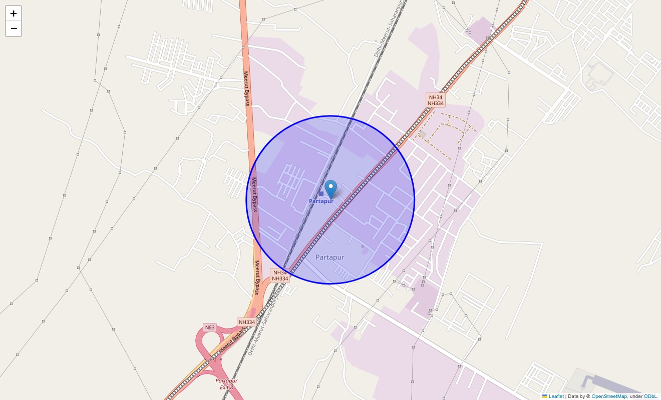 Location Map of Railway Road, Meerut