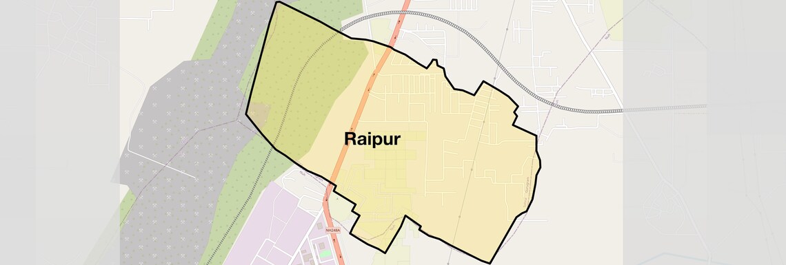 Location Map of Raipur, Gurgaon