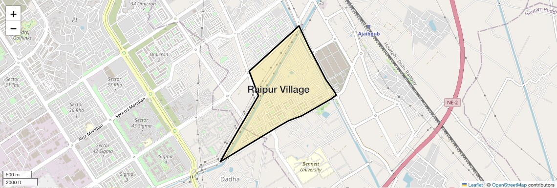 Location Map of Raipur Village, Greater Noida