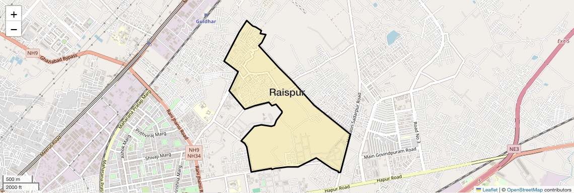 Location Map of Raispur, Ghaziabad