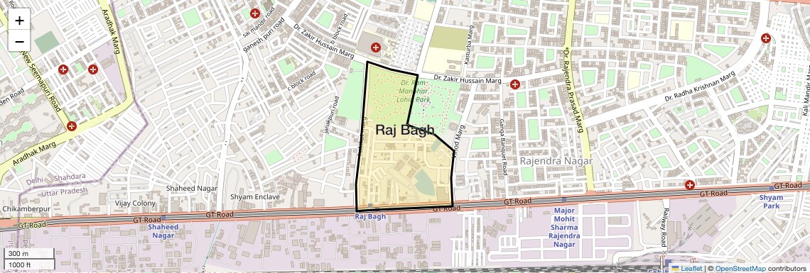 Location Map of Raj Bagh, Ghaziabad