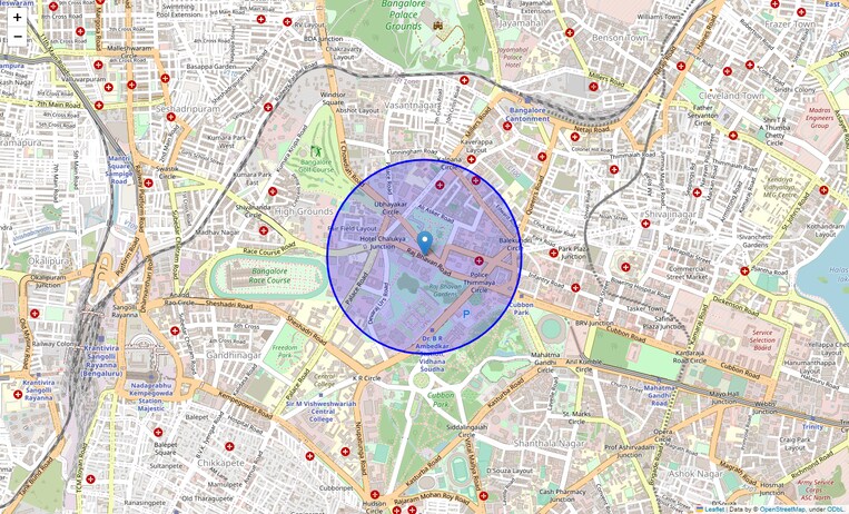 Location Map of Raj Bhavan Road