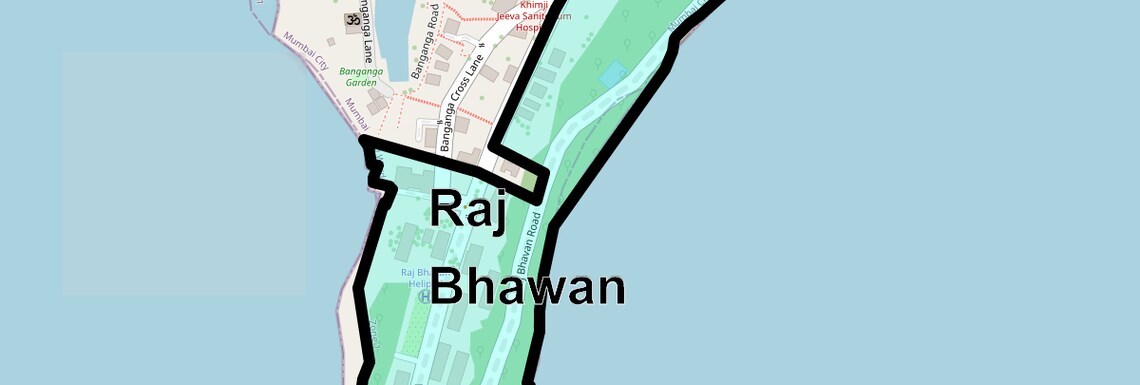 Location Map of Raj Bhawan, Mumbai