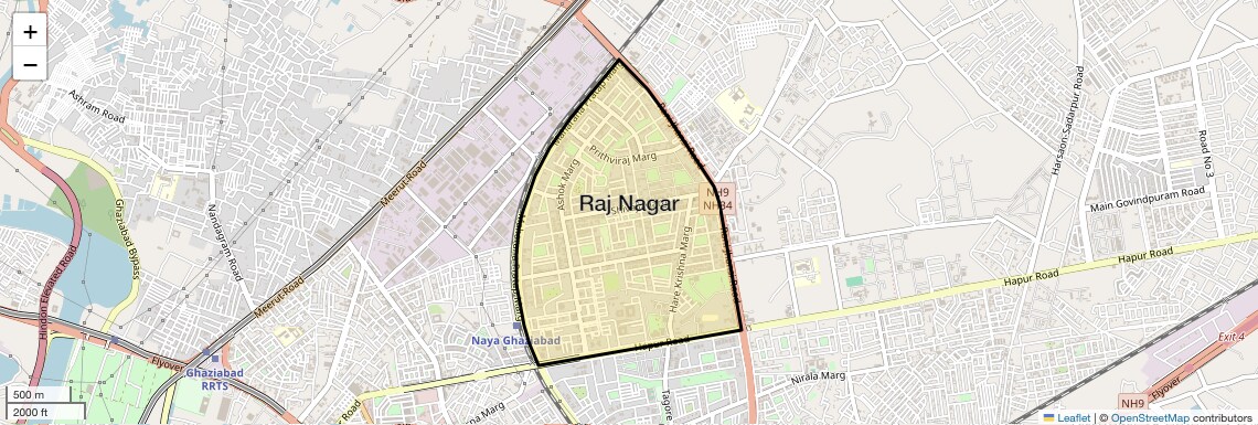 Location Map of Raj Nagar, Ghaziabad