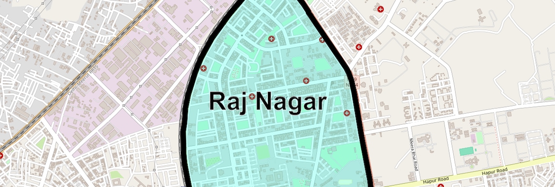 Location Map of Raj Nagar, Ghaziabad