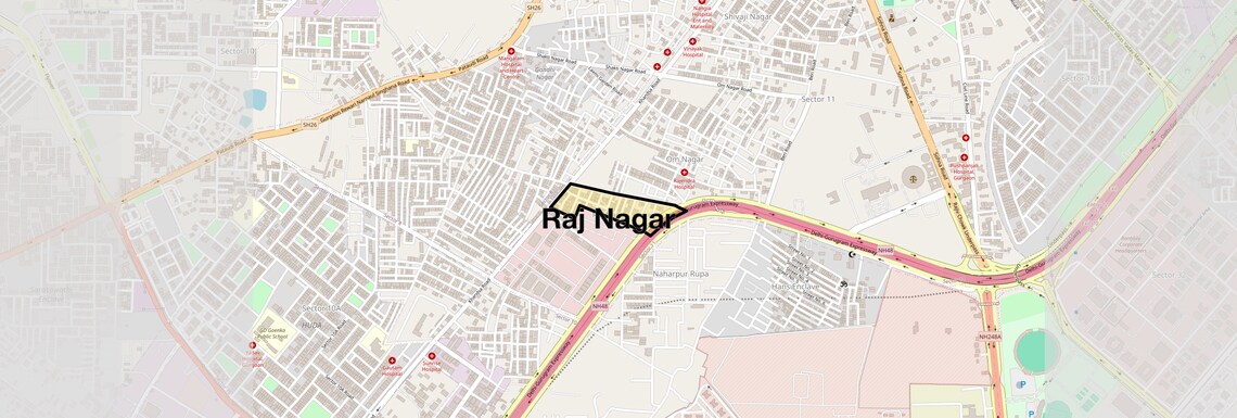 Location Map of Raj Nagar, Gurgaon