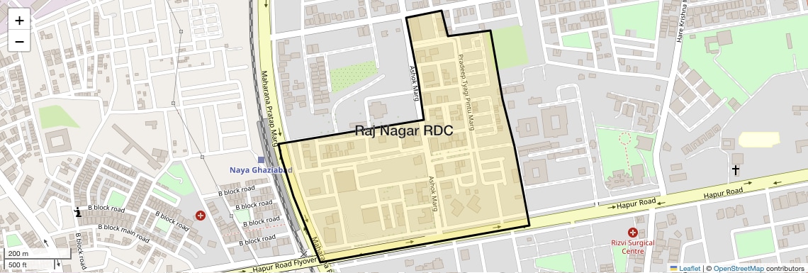 Location Map of Raj Nagar RDC, Ghaziabad