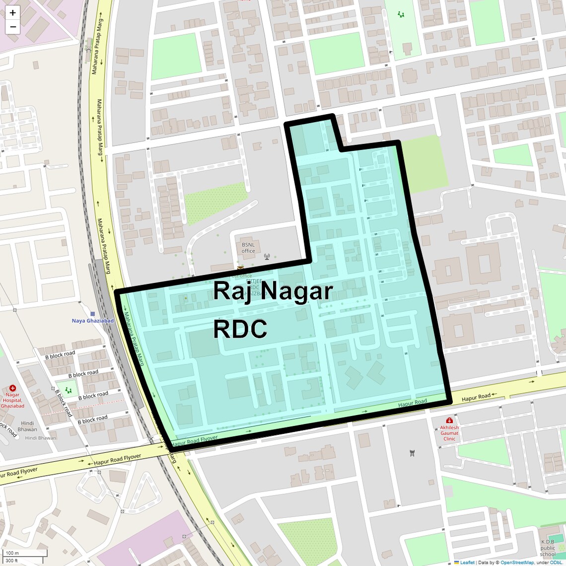 Location Map of Raj Nagar RDC, Ghaziabad