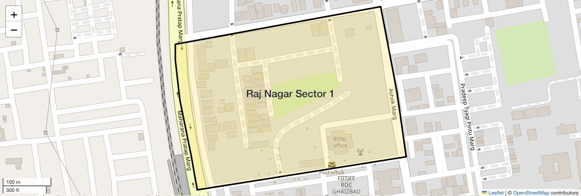 Location Map of Raj Nagar Sector 1, Ghaziabad