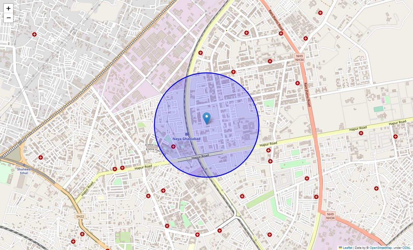 Location Map of Raj Nagar Sector 1 UP Jal Nigam Colony, Ghaziabad