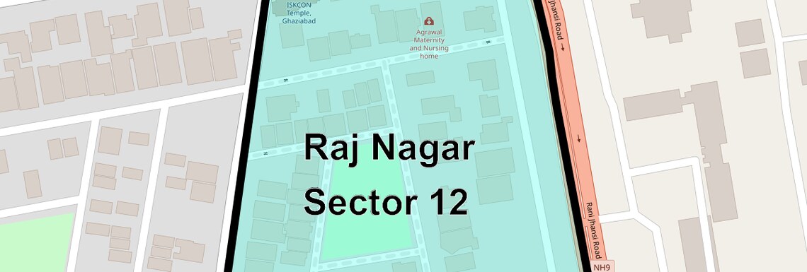 Location Map of Raj Nagar Sector 12, Ghaziabad