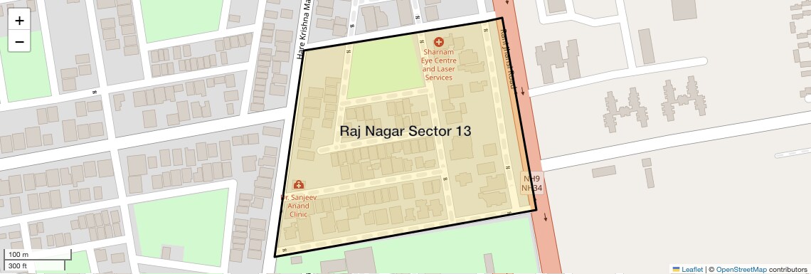 Location Map of Raj Nagar Sector 13, Ghaziabad