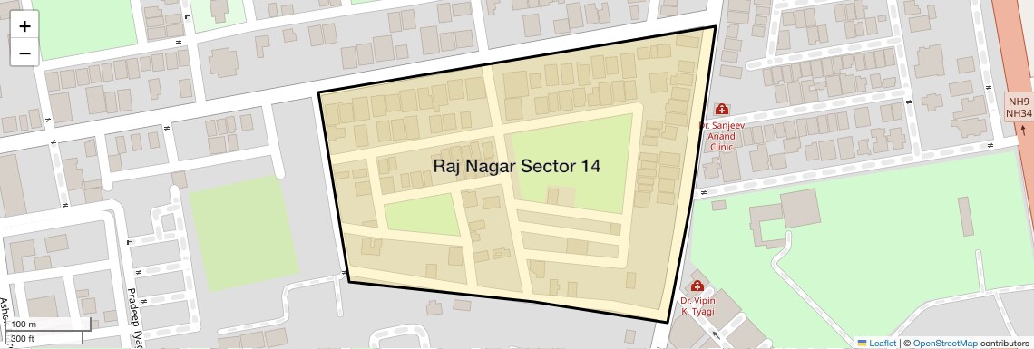 Location Map of Raj Nagar Sector 14, Ghaziabad