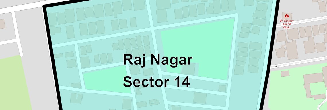 Location Map of Raj Nagar Sector 14, Ghaziabad