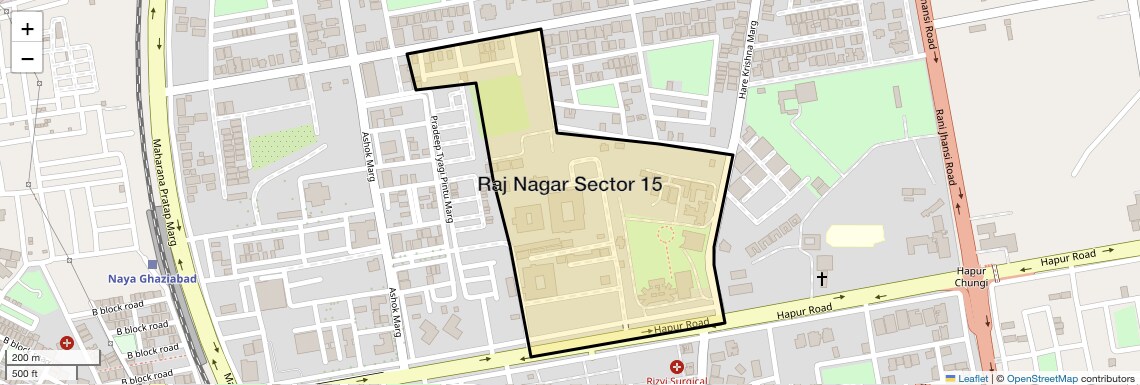 Location Map of Raj Nagar Sector 15, Ghaziabad