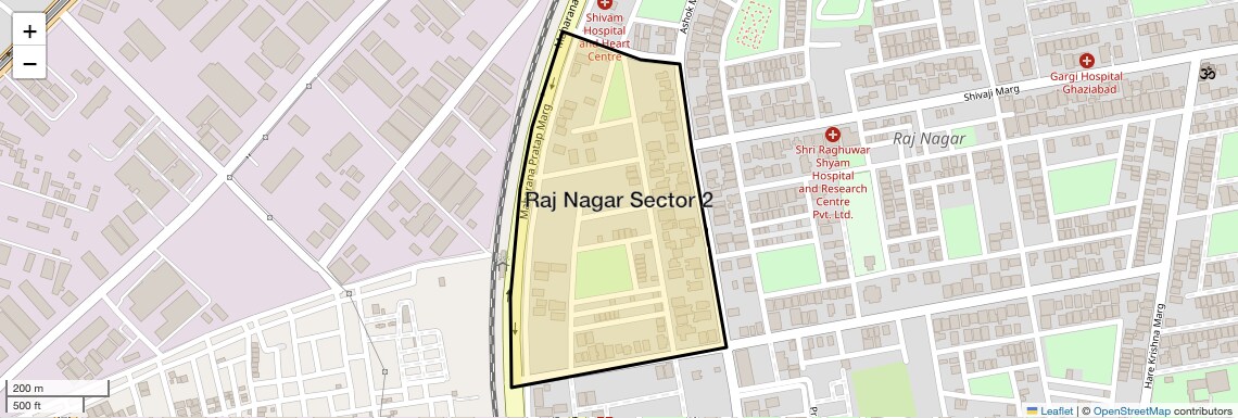 Location Map of Raj Nagar Sector 2, Ghaziabad