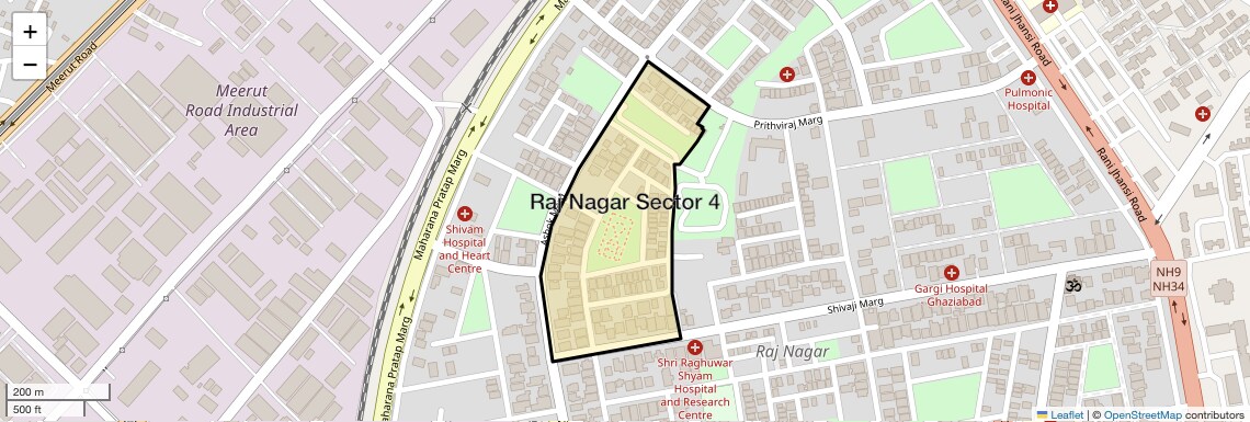 Location Map of Raj Nagar Sector 4, Ghaziabad