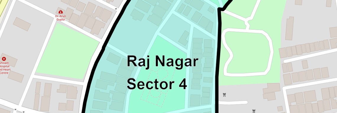 Location Map of Raj Nagar Sector 4, Ghaziabad