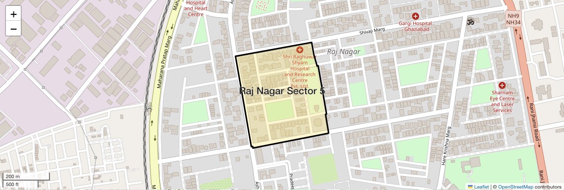 Location Map of Raj Nagar Sector 5, Ghaziabad