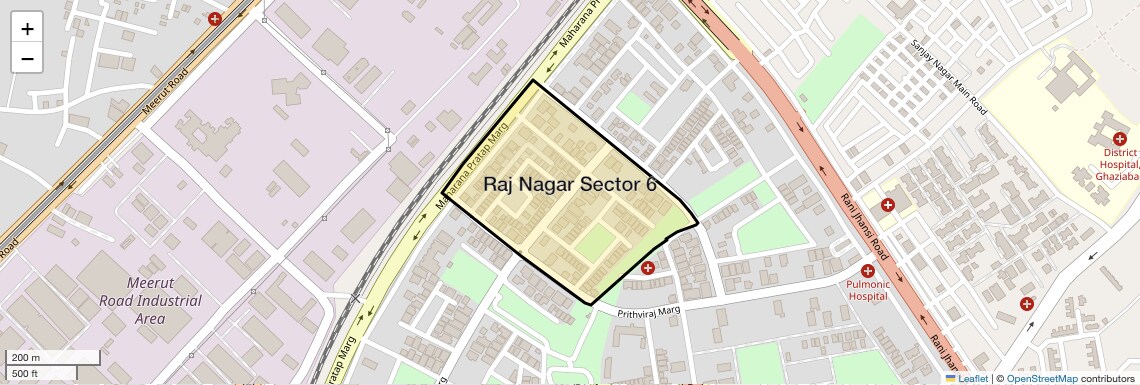 Location Map of Raj Nagar Sector 6, Ghaziabad