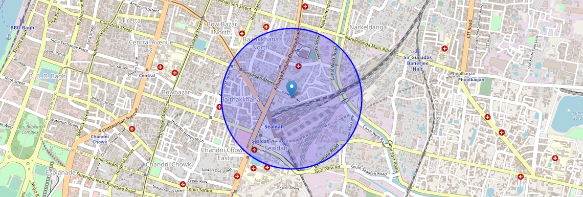 Location Map of Raja Bazar, Kolkata