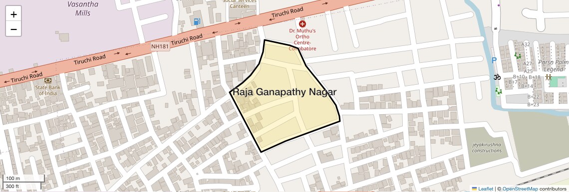 Location Map of Raja Ganapathy Nagar, Coimbatore