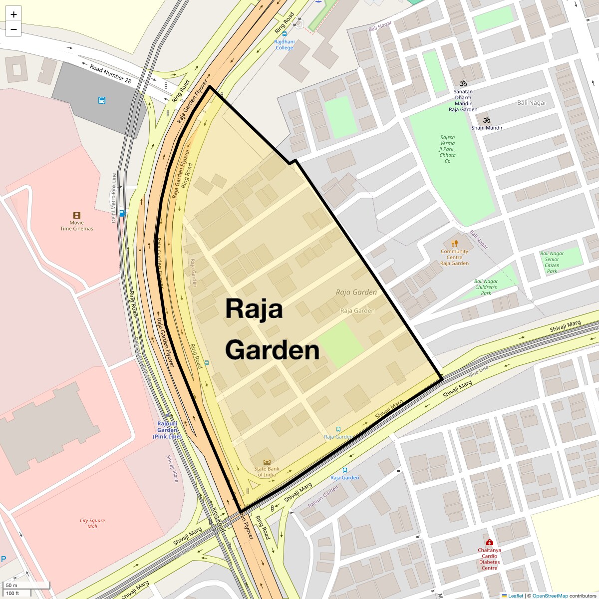 Check Time Travel of Raja Garden, Delhi