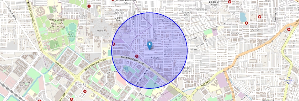 Location Map of Raja Puri, Delhi