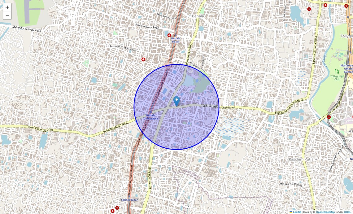 Location Map of Raja Ram Mohan Roy Road, Kolkata