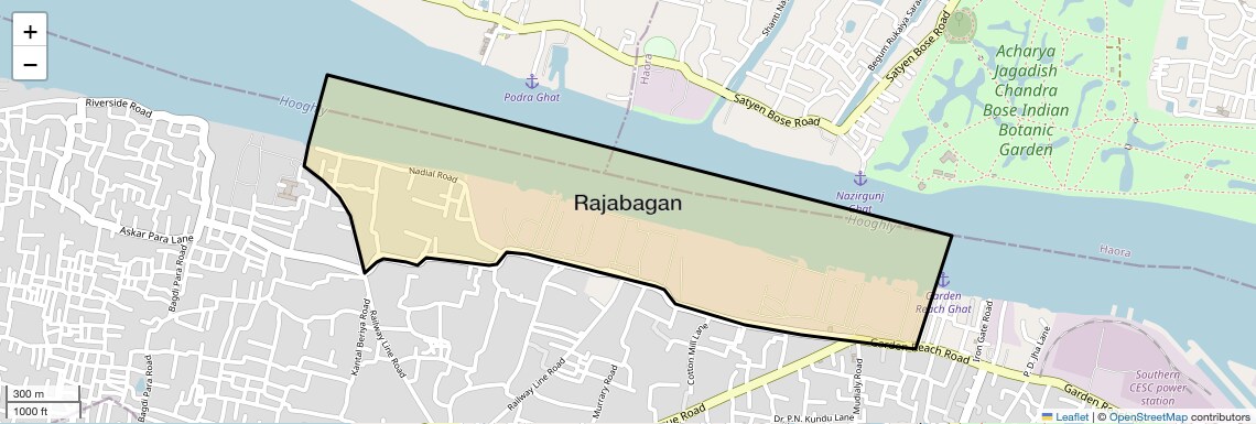 Location Map of Rajabagan, Kolkata
