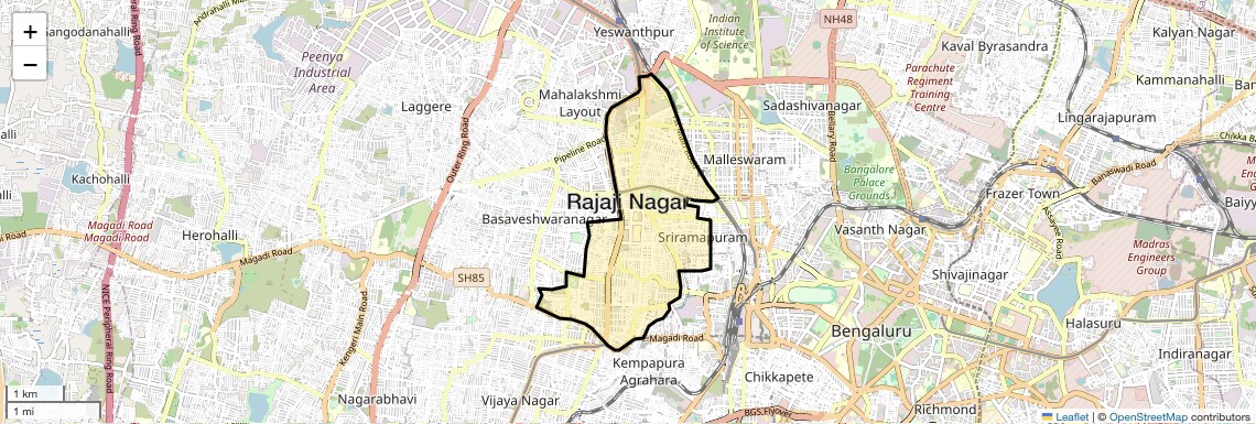 Location Map of Rajaji Nagar, Bangalore