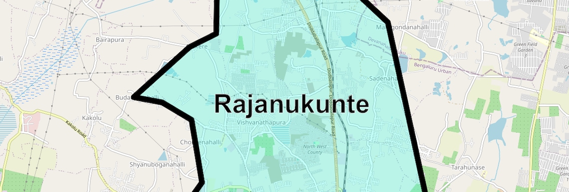 Location Map of Rajanukunte, Bangalore