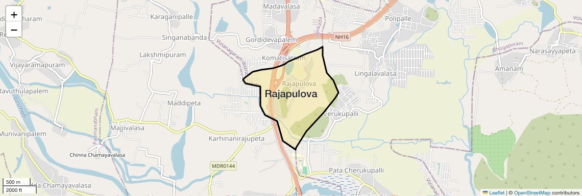 Location Map of Rajapulova, Vizag
