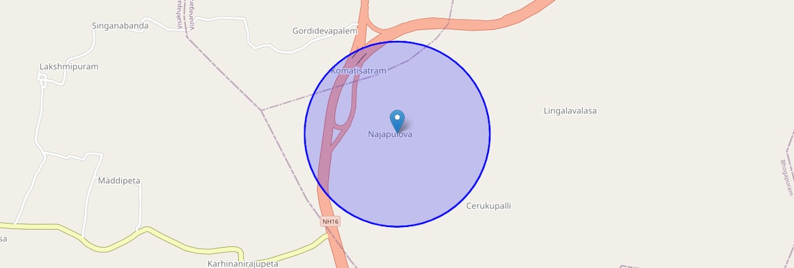 Location Map of Rajapulova, Vizag